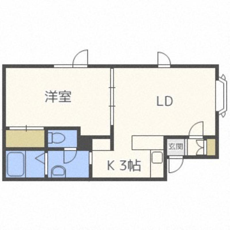 トークス91(1LDK/1階)の間取り写真