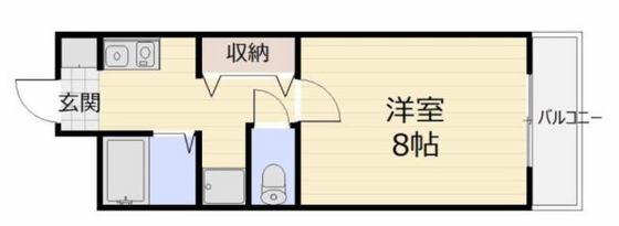 シャンティ青江(1K/2階)の間取り写真