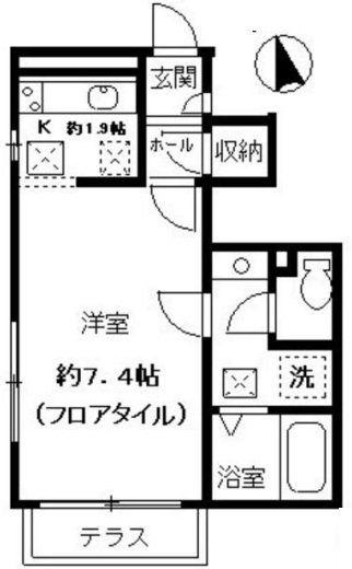 ラヴィエM・A(1K/1階)の間取り写真