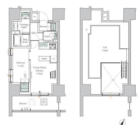 ONE ROOF RESIDENCE TAMACHI(1LDK/2階)の間取り写真