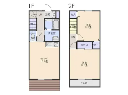 アルコイーリス(2LDK/1階)の間取り写真