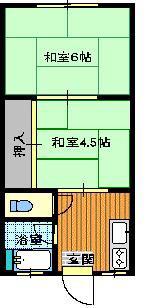 サンホームズ(2K/2階)の間取り写真