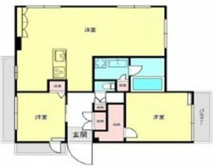 リレント白山(2LDK/5階)の間取り写真
