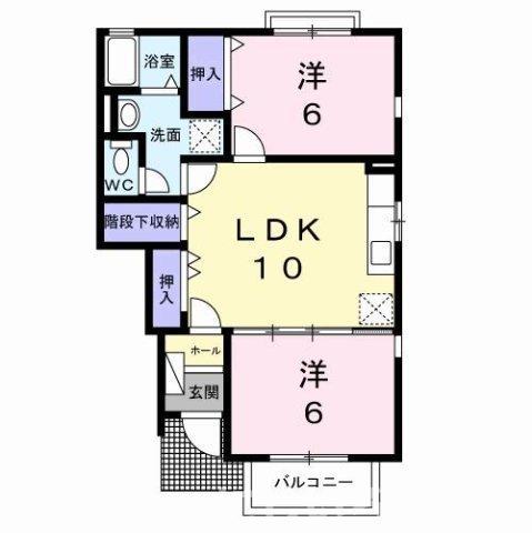 ヴィラ・ファミール A棟(2LDK/1階)の間取り写真