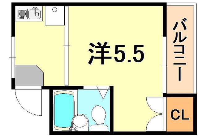 クレスタビュウ(1K/1階)の間取り写真