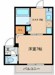 クレスト三軒茶屋(1DK/2階)の間取り写真
