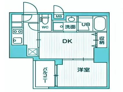 シーフォルム大井町Ⅱ(1DK/7階)の間取り写真