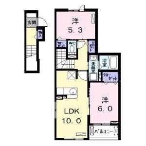 スマイル 2(2LDK/2階)の間取り写真