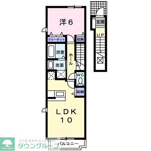プリムローズ(1LDK/2階)の間取り写真