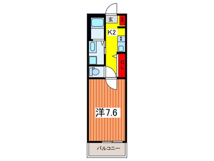 カプレットネロN(1K/1階)の間取り写真