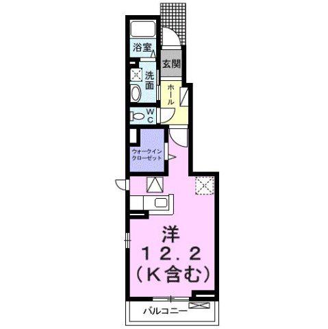 フェリシテ(ワンルーム/1階)の間取り写真