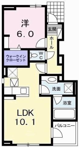 チェレステ B(1LDK/1階)の間取り写真