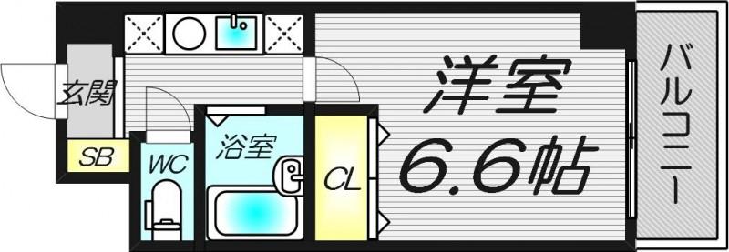 おおきに新大阪駅前サニーアパートメント(1K/5階)の間取り写真