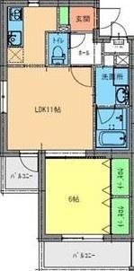 パラネミスタ(1LDK/1階)の間取り写真