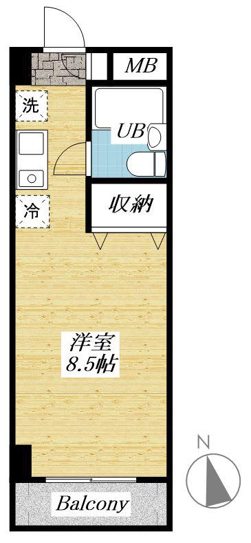 フェニックスヒルズ(ワンルーム/5階)の間取り写真