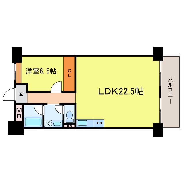 シャトー西梅田(1LDK/3階)の間取り写真