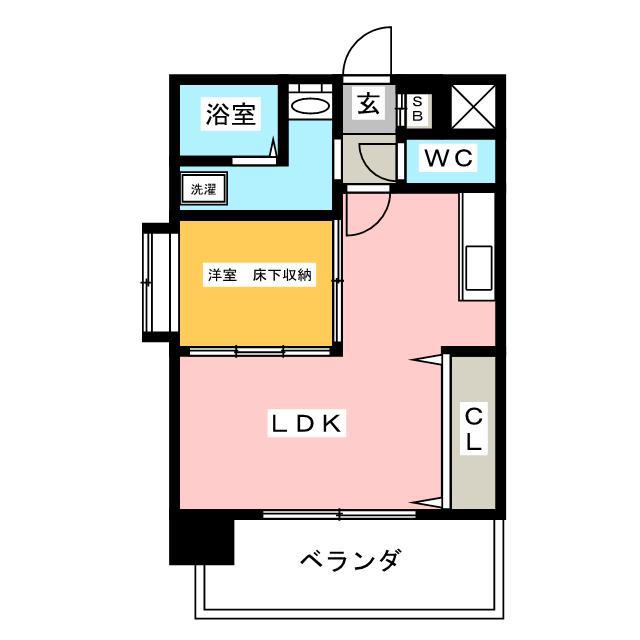 エステート・モア 平尾公園通増築(1LDK/2階)の間取り写真