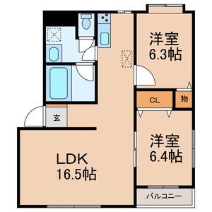 プルミエプラース(2LDK/2階)の間取り写真