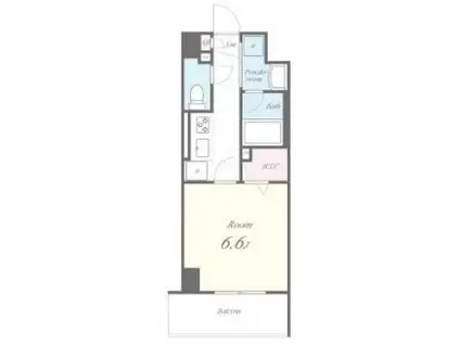 ウィステリアヴィラ(1K/8階)の間取り写真