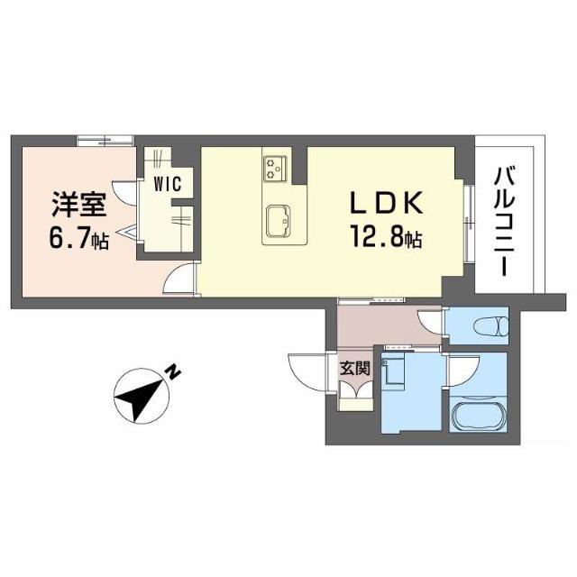 TRUST MAISON 京(1LDK/2階)の間取り写真