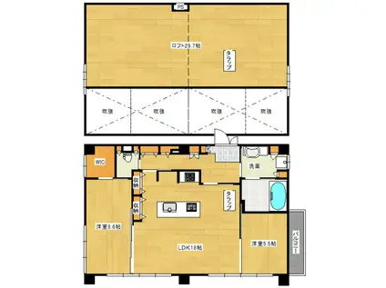 HOUSE TAGAWA(2LDK/10階)の間取り写真