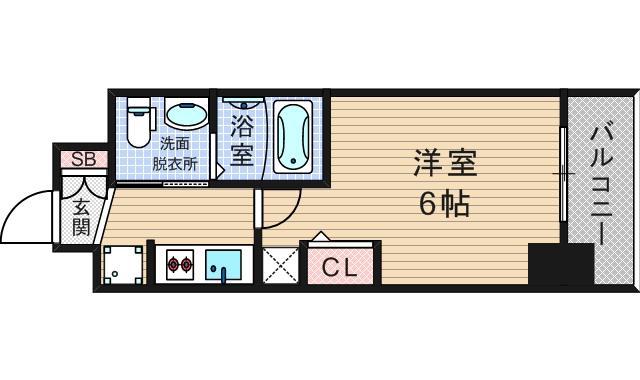 エステムコート難波IVアトリ(1K/5階)の間取り写真