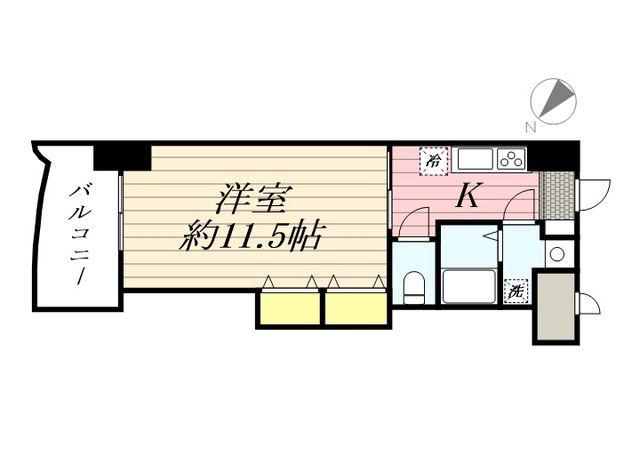 ロイヤル博多駅前(1K/12階)の間取り写真