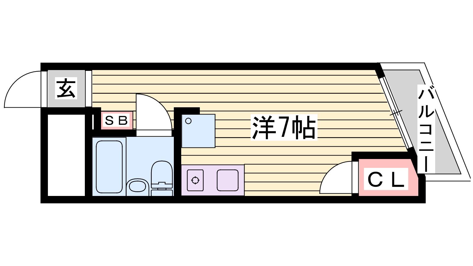 立花マンション(ワンルーム/2階)の間取り写真