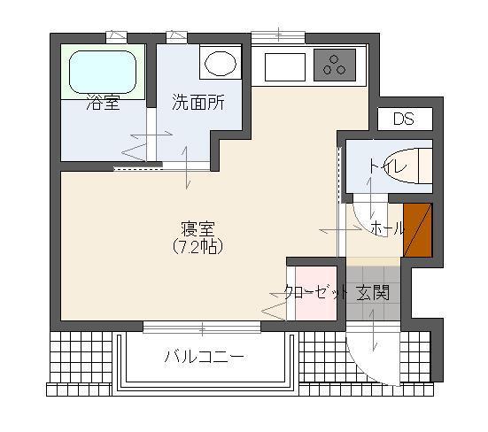 ネオブラッサムN(ワンルーム/1階)の間取り写真