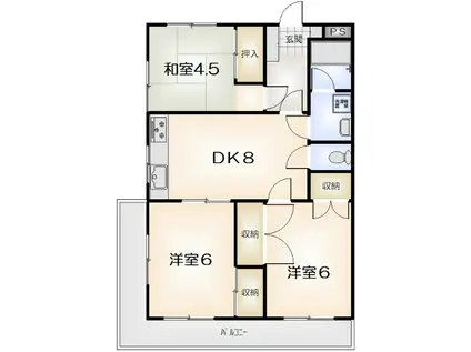 メゾン グランシャリオ(3DK/3階)の間取り写真