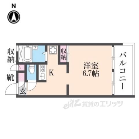 レオパレスコスモ(1K/2階)の間取り写真