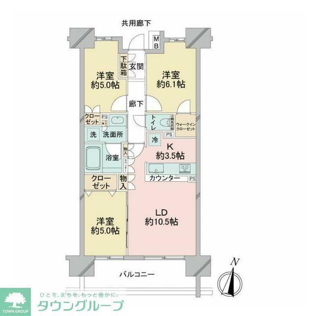 プレミスト大宮 氷川参道(3LDK/7階)の間取り写真