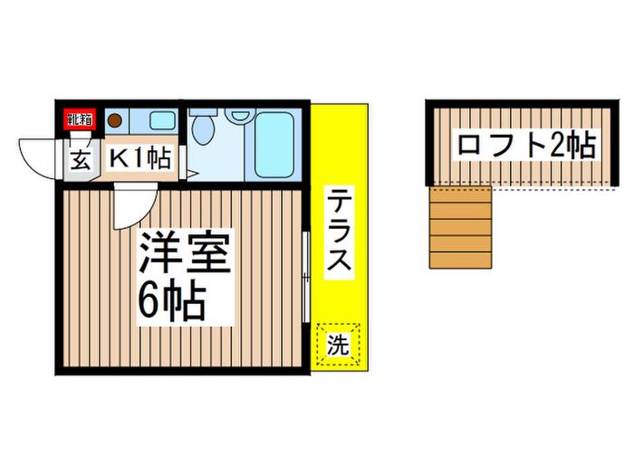 アラモードマクハリ(1K/1階)の間取り写真