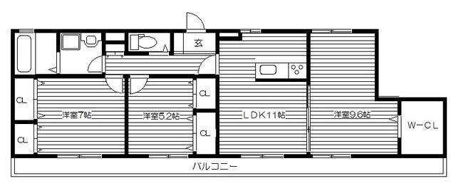 ツリータウン(3LDK/2階)の間取り写真
