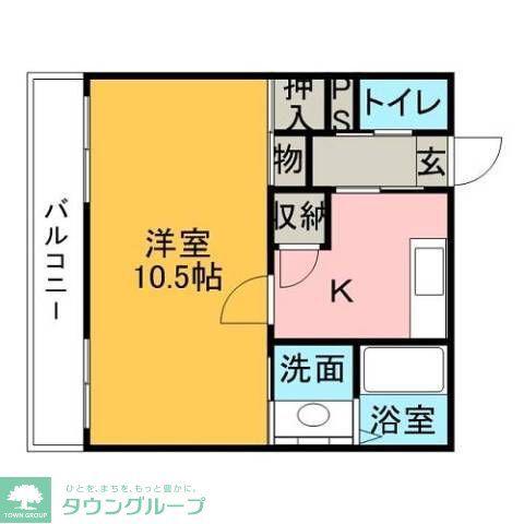 アンビアンス(1K/1階)の間取り写真
