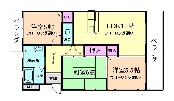 ロイヤルアリスト(3LDK/1階)の間取り写真