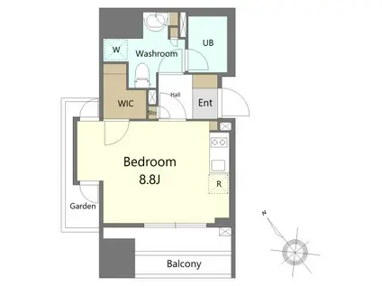 パークレジデンシャル博多(1K/15階)の間取り写真