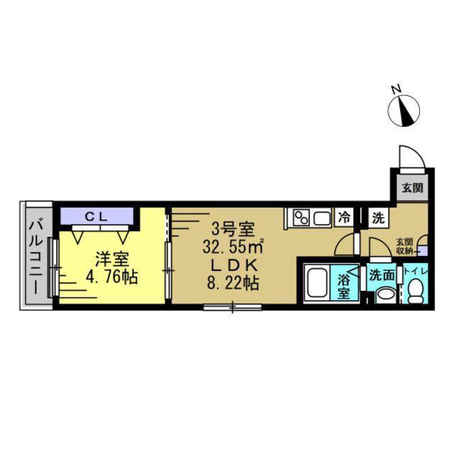YSA薬園台(1LDK/2階)の間取り写真