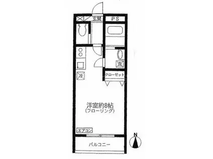 アティウスメゾン(ワンルーム/2階)の間取り写真