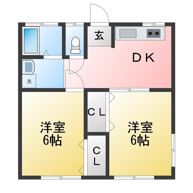 和泉ハイツ(2DK/1階)の間取り写真