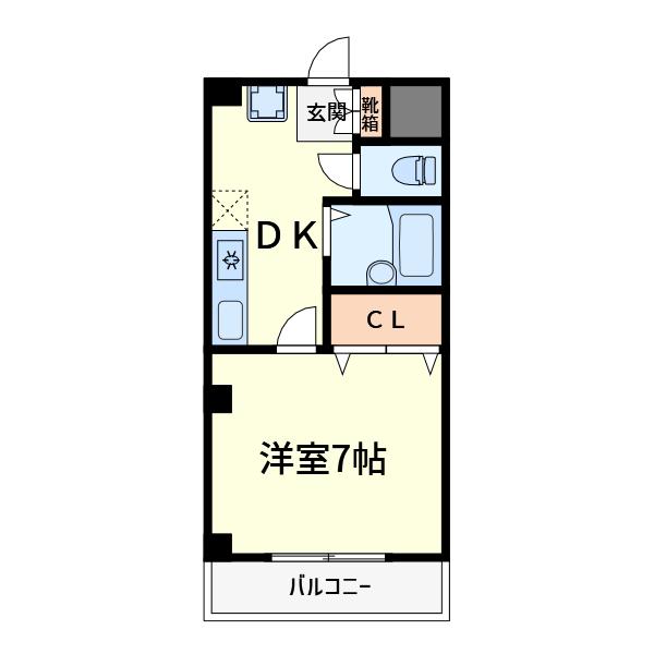 プリミエール高槻(1DK/3階)の間取り写真