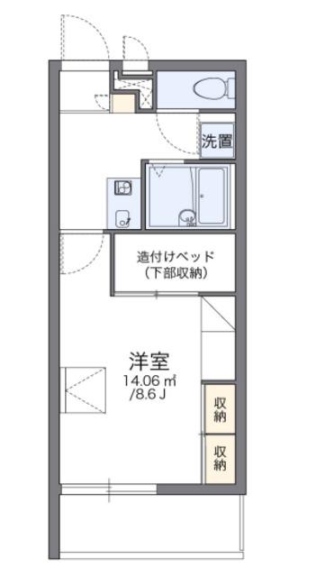 レオパレスコングラツィア石川台(1K/2階)の間取り写真