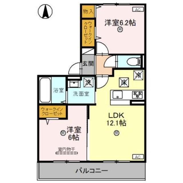エコメゾンぴかり(2LDK/3階)の間取り写真
