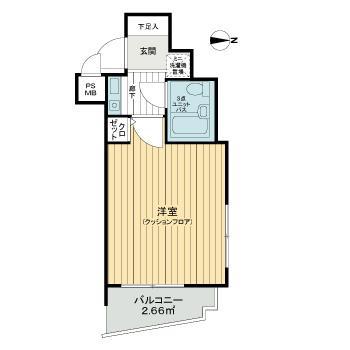 ライオンズマンション哲学堂(1K/1階)の間取り写真