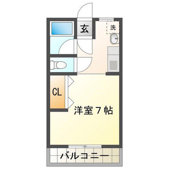 コーポイトウI(1DK/1階)の間取り写真