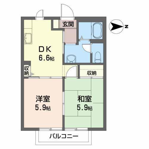 フレグランス・ユー(2DK/1階)の間取り写真