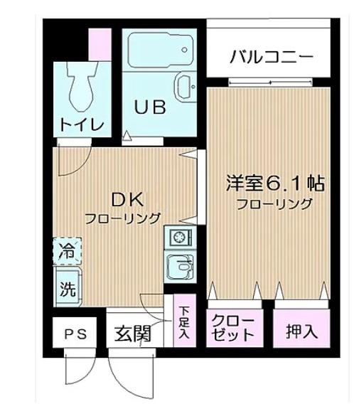 ヴィアーレM(1DK/3階)の間取り写真