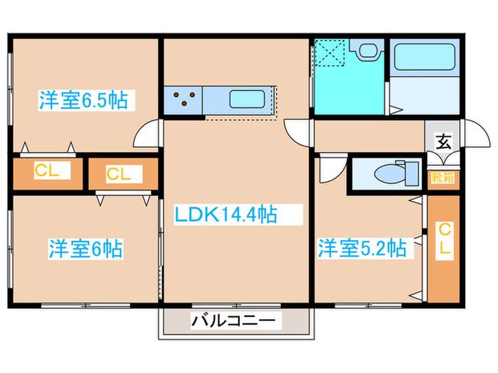 CORUSCANT TSUKISAMU(3LDK/3階)の間取り写真