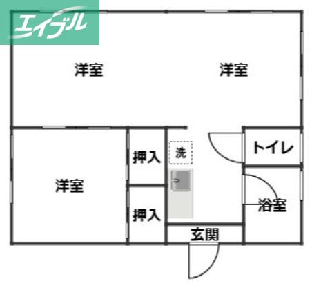 とんだびる(1LDK/4階)の間取り写真