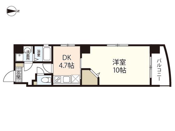 クレール白島(1DK/8階)の間取り写真